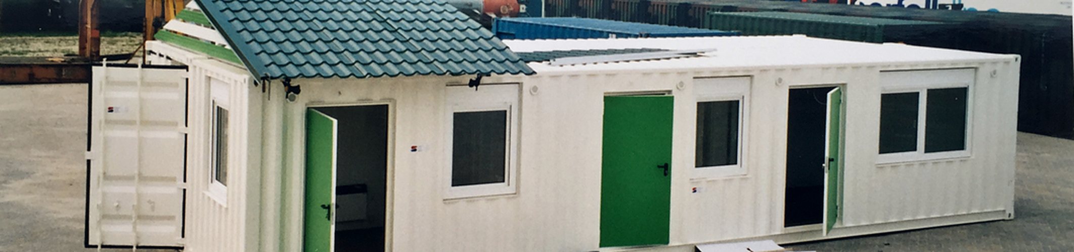 Prefab unit op de kade